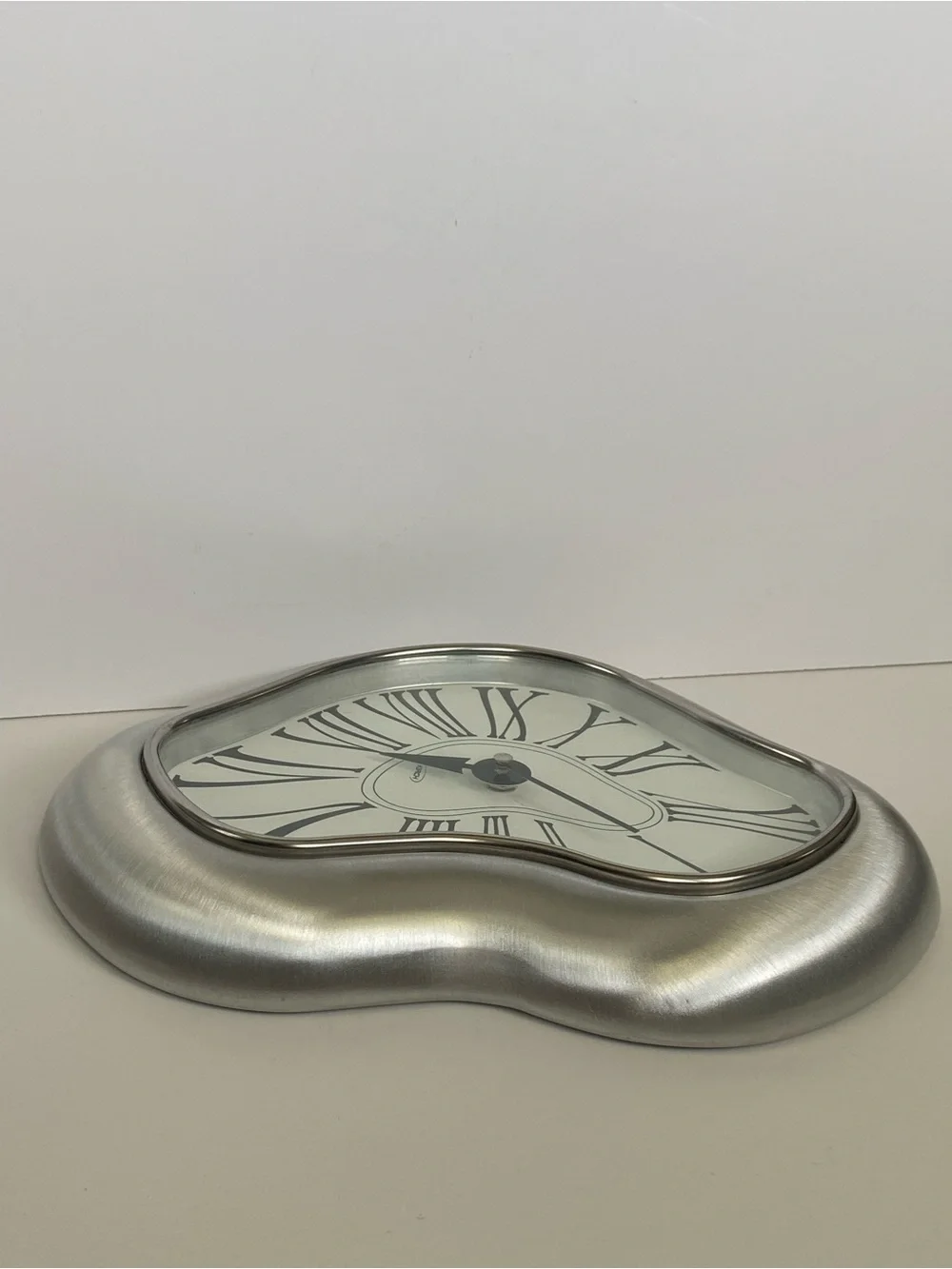 Vintage Kitch Verichron melting wall clock aluminum Salvador Dali inspired RARE